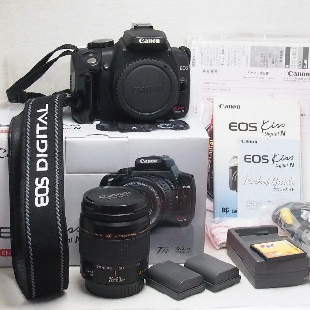 キヤノン EOS KISS DIGITAL N レンズ等一式付 即撮影PC連携可