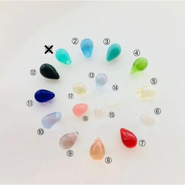 イヤリングフープ 選べる チェコガラス ♡ サファイア   ハンドメイドのアクセサリー(イヤリング)の商品写真