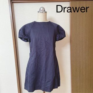 ドゥロワー(Drawer)のdrawer ♡切り替え　ワンピース　パフスリーブ　バックプリーツ　大きいサイズ(ミニワンピース)