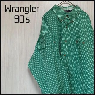 ラングラー(Wrangler)のラングラー総柄長袖BDシャツワンポイントロゴ刺繍ロゴ90sアースカラー(シャツ)