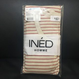 イネド(INED)の【新品未使用】イネドオム　INED HOMME Tシャツ　半袖　ベージュ レッド(Tシャツ/カットソー(半袖/袖なし))