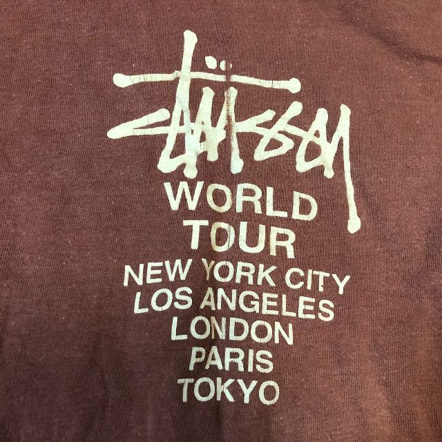 石川県 STUSSY tシャツ　world 白タグ tour Tシャツ/カットソー(半袖/袖なし)