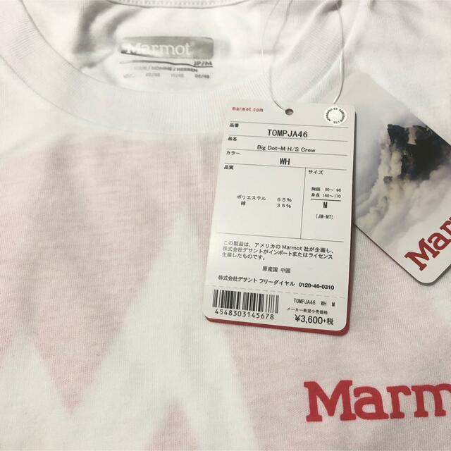 MARMOT(マーモット)のMarmotマーモット Tシャツ ビッグドットMハーフスリーブクルー白 メンズM メンズのトップス(Tシャツ/カットソー(半袖/袖なし))の商品写真