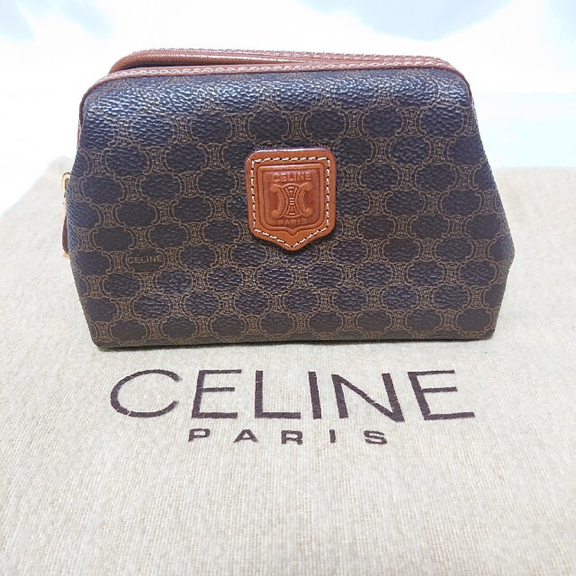 ポーチ極美品 CELINE マカダム柄 ポーチ