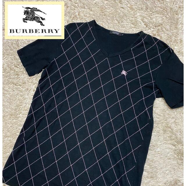 BURBERRY BLACK LABEL(バーバリーブラックレーベル)のバーバリーブラックレーベル　BURBERRY Tシャツ　トップス　Vネック美品 メンズのトップス(Tシャツ/カットソー(半袖/袖なし))の商品写真