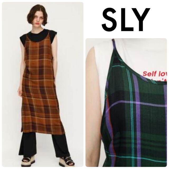 SLY(スライ)のSLY  RAYON CHECK C／A LONG TOPS  ワンピース レディースのワンピース(ロングワンピース/マキシワンピース)の商品写真