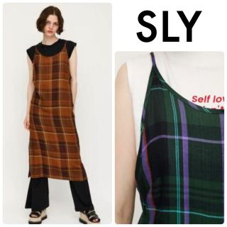 スライ(SLY)のSLY  RAYON CHECK C／A LONG TOPS  ワンピース(ロングワンピース/マキシワンピース)