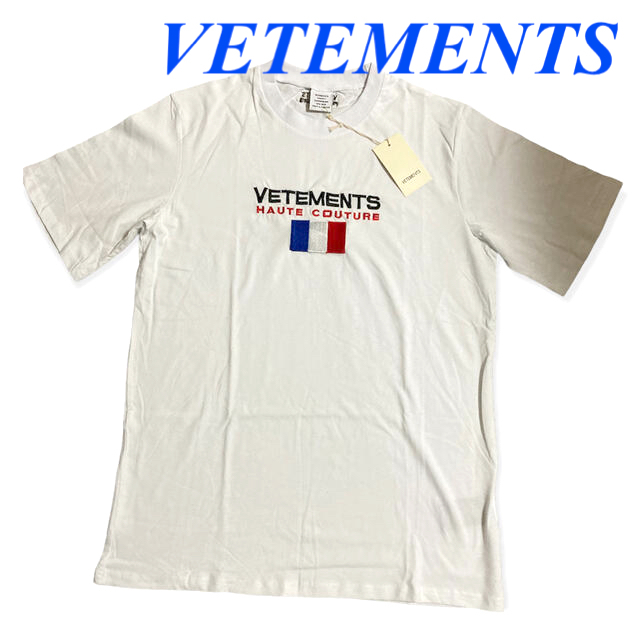 VETEMENTS ヴェトモン 切り替えロゴ 半袖シャツ-