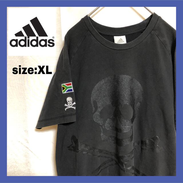 adidas(アディダス)の激レア アディダス パフォーマンスロゴ スカル Tシャツ ワッペン XL メンズのトップス(Tシャツ/カットソー(半袖/袖なし))の商品写真