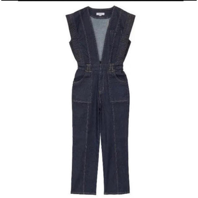 Ameri VINTAGE(アメリヴィンテージ)のアメリビンテージ　V NECK DENIM JUMPSUIT レディースのパンツ(オールインワン)の商品写真