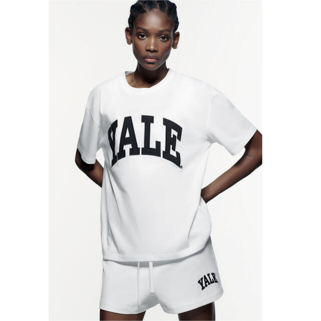 ZARA エール™️ ユニバーシティ Tシャツ ホワイト L 新品 YALE