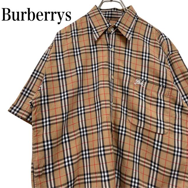 Burberrys バーバリー ホースロゴ ノバチェックシャツ半袖 ベージュ S