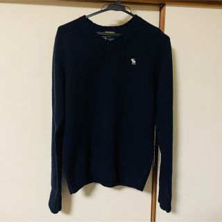 アバクロンビーアンドフィッチ(Abercrombie&Fitch)のAbercrombie アバクロ Vネック セーター ネイビー S 北米 限定(ニット/セーター)