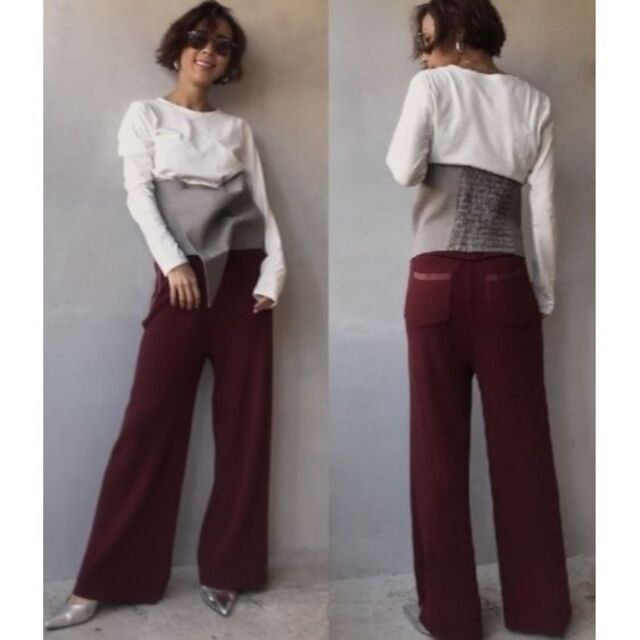 Ameri VINTAGE(アメリヴィンテージ)の引越！　Ameri VINTAGE HOOK&EYE KNIT PANTS レディースのパンツ(カジュアルパンツ)の商品写真