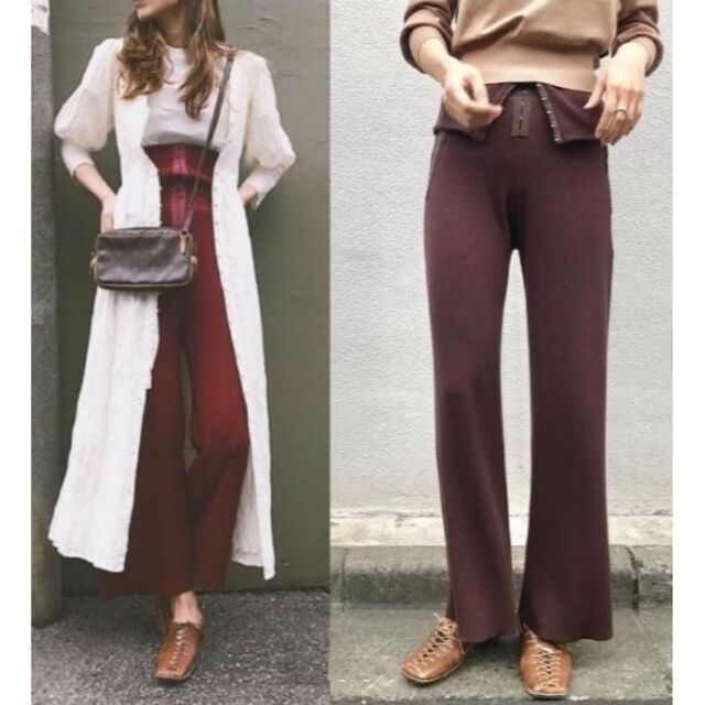 Ameri VINTAGE(アメリヴィンテージ)の引越！　Ameri VINTAGE HOOK&EYE KNIT PANTS レディースのパンツ(カジュアルパンツ)の商品写真