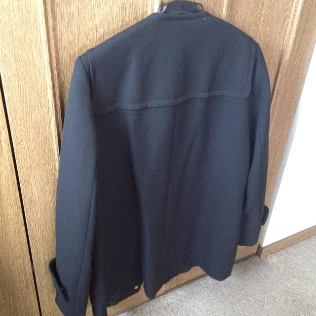 ZARA(ザラ)のコート 黒 ピーコート ダッフルコート ノーカラー レディースのジャケット/アウター(ロングコート)の商品写真