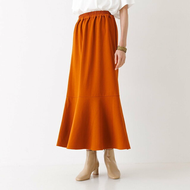 abahouse mavie(アバハウスマヴィ)の【ダークオレンジ】カットジョーゼットマーメイドスカート【セットアップ対応】 レディースのスカート(ロングスカート)の商品写真
