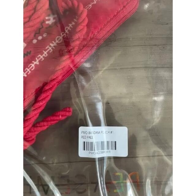 PEACEMINUSONE(ピースマイナスワン)のPEACEMINUSONE BANDANA POUCH RED メンズのバッグ(ショルダーバッグ)の商品写真