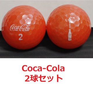 コカコーラ(コカ・コーラ)のレア★送料込★ゴルフボール 2球セット パール コーラルレッド コカコーラ  赤(ノベルティグッズ)