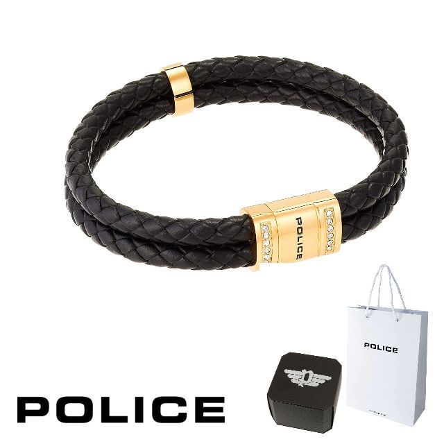 ポリス POLICE ブレスレット ROADSTER GB0000802ゴールドレザー