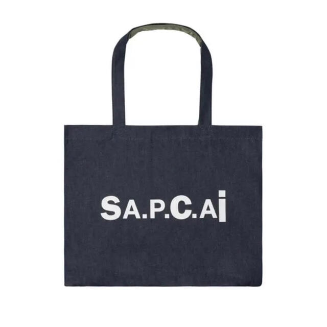 sacaiサカイ　a.p.c コラボ　トートバッグ　ネイビー