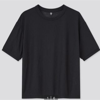 ユニクロ(UNIQLO)の新品未使用 ユニクロ シアークルーネックT ブラック Sサイズ(Tシャツ(半袖/袖なし))