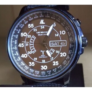 ラドウェザー LAD017 電波 ソーラー アナログ 腕時計 メンズ ブラック