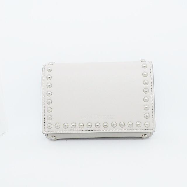 アイボリー×レッド ジェイアンドエムデヴィッドソン 三つ折り財布
