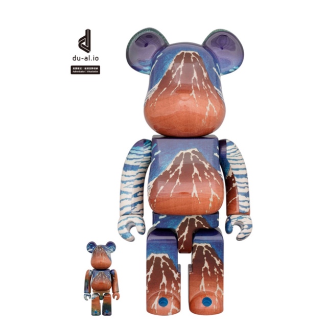 BE@RBRICK 葛飾北斎「冨嶽三十六景 凱風快晴」100％ & 400％