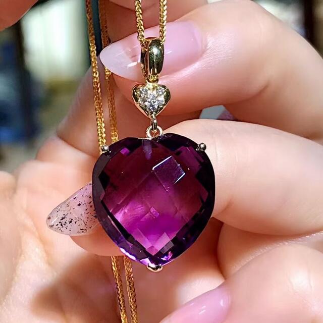 天然アメジスト ダイヤ ペンダントトップ15.46ct k18 ¥ - nayaabhaandi.com