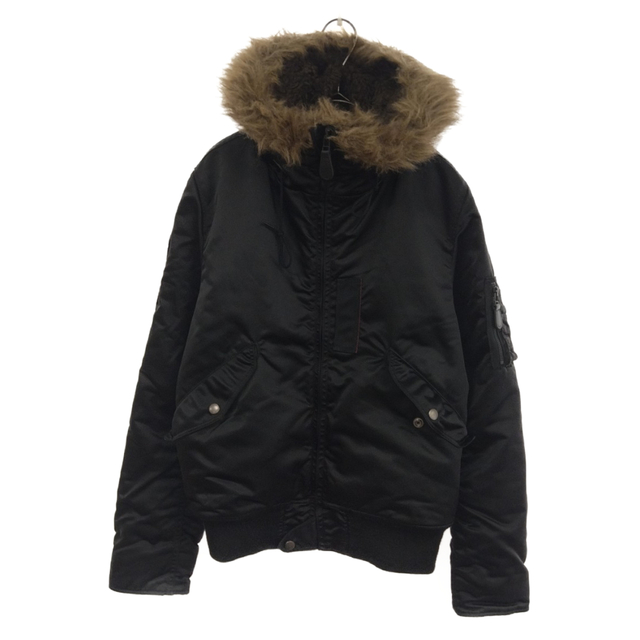 HYSTERIC GLAMOUR ヒステリックグラマー PRIMALOFT AIR FORCE HOODED BLOUSON プリマロフト ワッペン付き エアフォース フーディッド ブルゾン ブラック535センチ肩幅