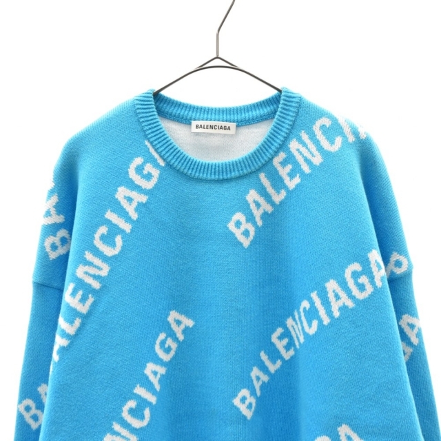 BALENCIAGA バレンシアガ 19AW Jacquard Logo Oversized Sweater ジャ