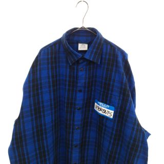 VETEMENTS ヴェトモン MY NAME IS VETEMENTS SLEEVELESS FLANNEL SHIRT マイネームイズヴェトモン ノースリーブ チェック ネルシャツ ベージュ UE52SH280W