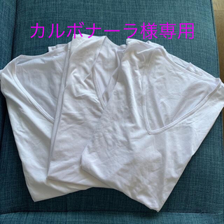 ユニクロ(UNIQLO)のUNIQLOエアリズム ノースリーブ Vネックシャツ3枚　 メンズL 中古品(Tシャツ/カットソー(半袖/袖なし))