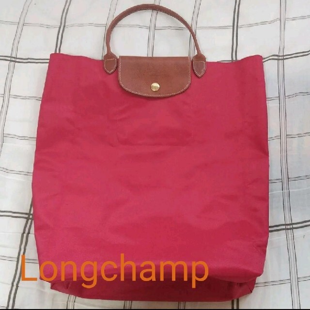 LONGCHAMP(ロンシャン)のLONGCHAMP 正規品 ロンシャン トートバッグ レッド　ナイロン✖レザー レディースのバッグ(トートバッグ)の商品写真