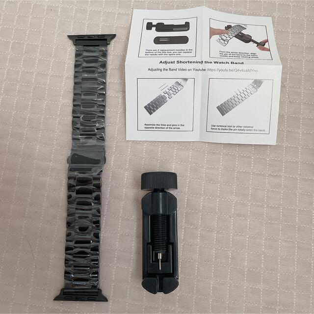 アップルウォッチバンド バンド ステンレス (ステンレス, 黒42mm) メンズの時計(金属ベルト)の商品写真