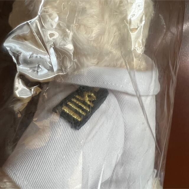 NYK LINE 日本郵船   白　テディベア 未開封　約26cm 制服 帽  エンタメ/ホビーのおもちゃ/ぬいぐるみ(ぬいぐるみ)の商品写真
