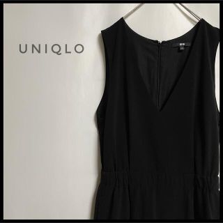 ユニクロ(UNIQLO)のUNIQLO オールインワンパンツ　サロペット　ブラック　ゆるだぼ　ワイドパンツ(オールインワン)