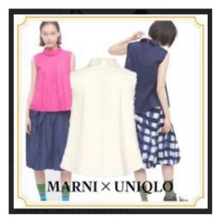 ユニクロ(UNIQLO)の新品♠UNIQLO MARNIコラボ♠タックブラウス❣️春夏物衣料大放出中❣️(シャツ/ブラウス(半袖/袖なし))