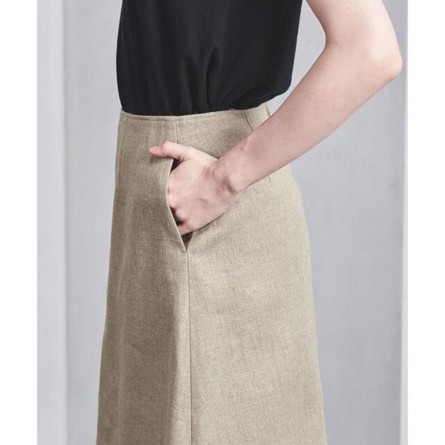 HYKE(ハイク)の新品 UNITED ARROWS HYKE ハイク 麻 アシンメトリースカート レディースのスカート(ひざ丈スカート)の商品写真