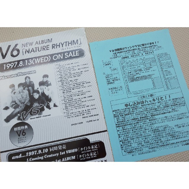 V6(ブイシックス)のV6 NATURE RHYTHM チラシ エンタメ/ホビーのタレントグッズ(アイドルグッズ)の商品写真