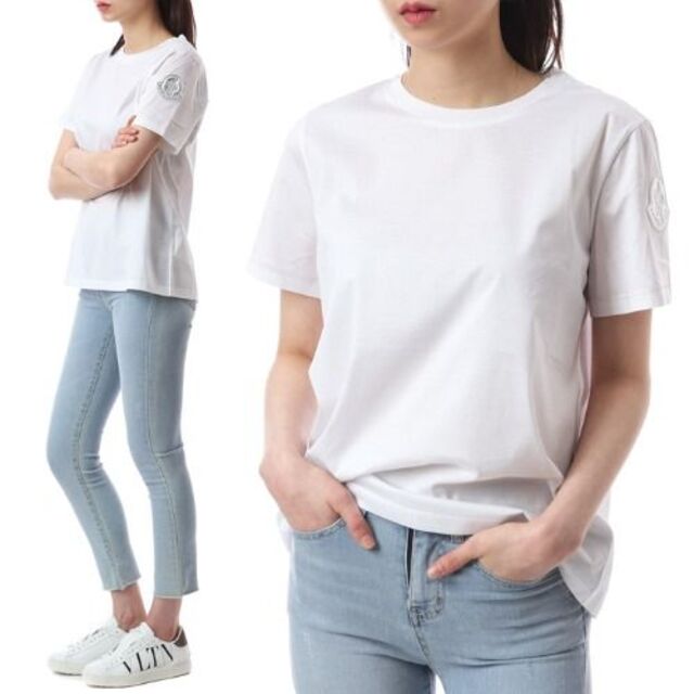 L15 MONCLER ホワイト ビックロゴ クルーネックTシャツ sizeXL 3