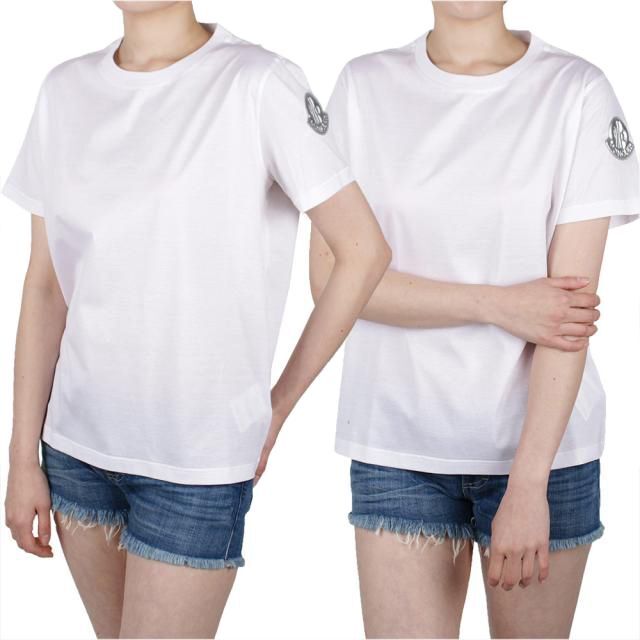 MONCLER(モンクレール)のL15 MONCLER ホワイト ビックロゴ クルーネックTシャツ sizeXL レディースのトップス(Tシャツ(半袖/袖なし))の商品写真