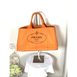 プラダ(PRADA)のプラダ PRADA ハンドバッグ トートバッグ カナパ　オレンジ　ユニセックス(トートバッグ)