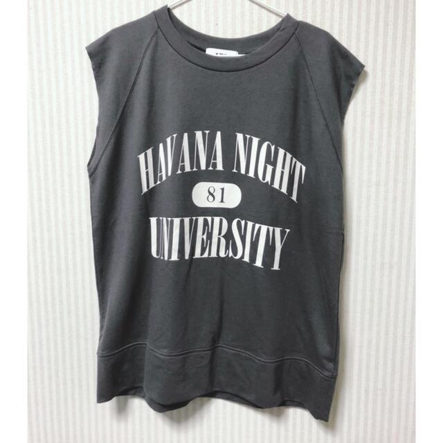 AZUL by moussy(アズールバイマウジー)のCOLLEGE PRINT SLEEVELESS TOPS レディースのトップス(カットソー(半袖/袖なし))の商品写真