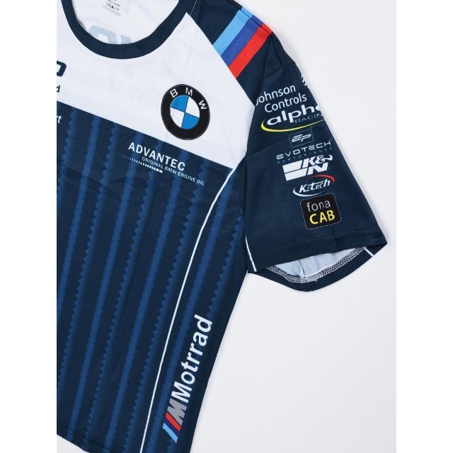 BMW - 割引き！☆【TYCO BMW】SuperBike ドライTシャツ 白紺【L】の