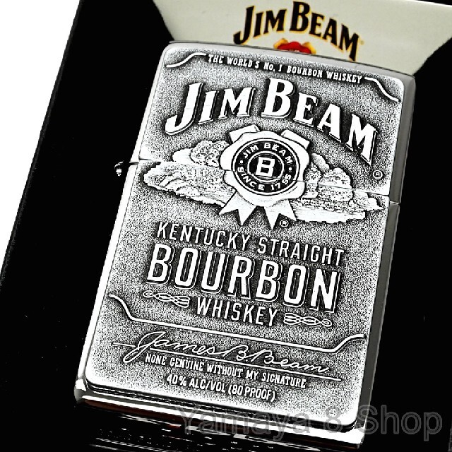 新品 ZIPPO ジムビーム ウィスキー ロゴメタル クローム ジッポ ライター