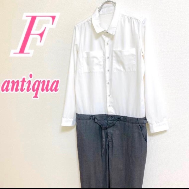 antiqua(アンティカ)のantiquaアンティカ サロペット オールインワンシャツ レディースのパンツ(サロペット/オーバーオール)の商品写真