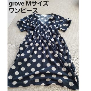 グローブ(grove)のgrove ドット柄ワンピース フォーマル Mサイズ(ひざ丈ワンピース)