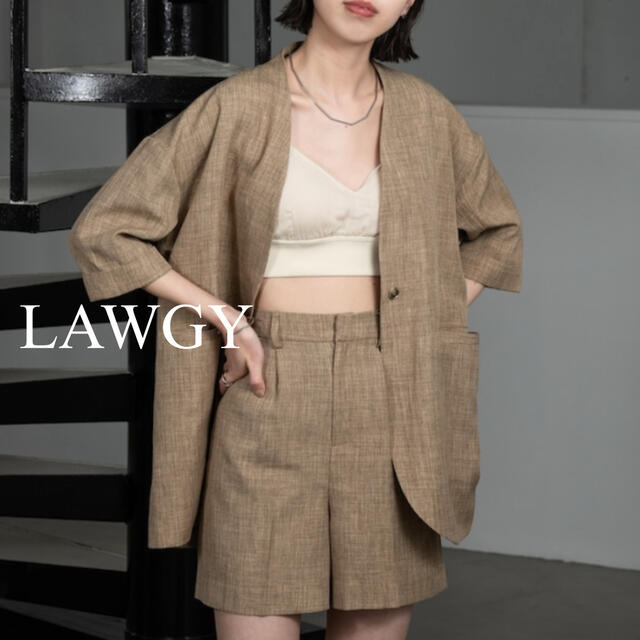 lawgy(ラウジー)のLAWGY リネンライクジャケット レディースのジャケット/アウター(ノーカラージャケット)の商品写真